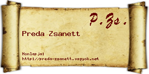 Preda Zsanett névjegykártya